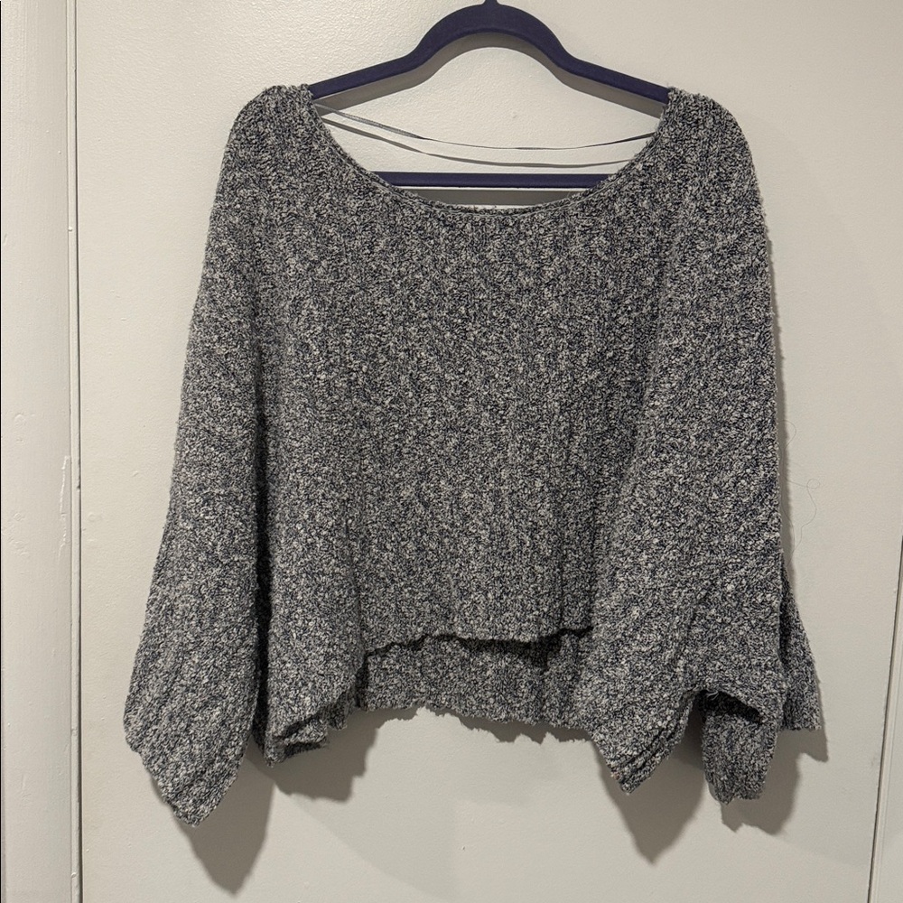 Free People Marled Gray Knit Sweater